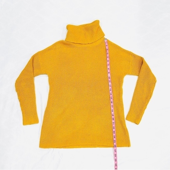 Halogen Mustard Yellow Chunky Turtleneck Sweater - Picture 7 of 8